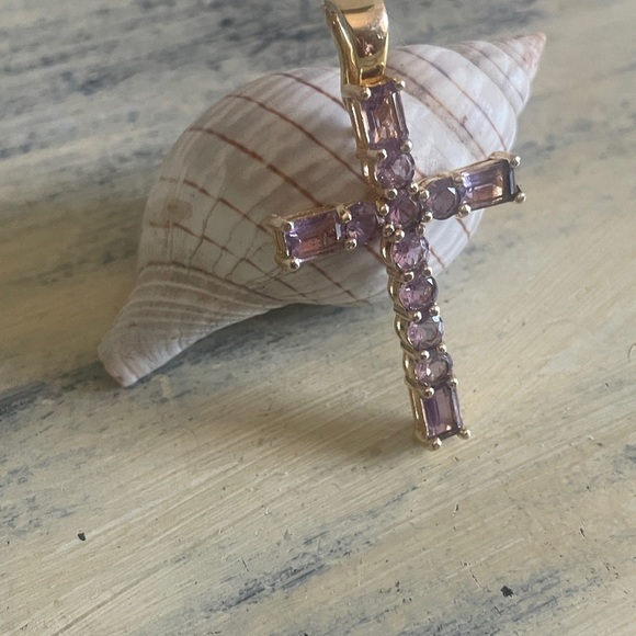 Purple Cross Pendant - Picture 2 of 5